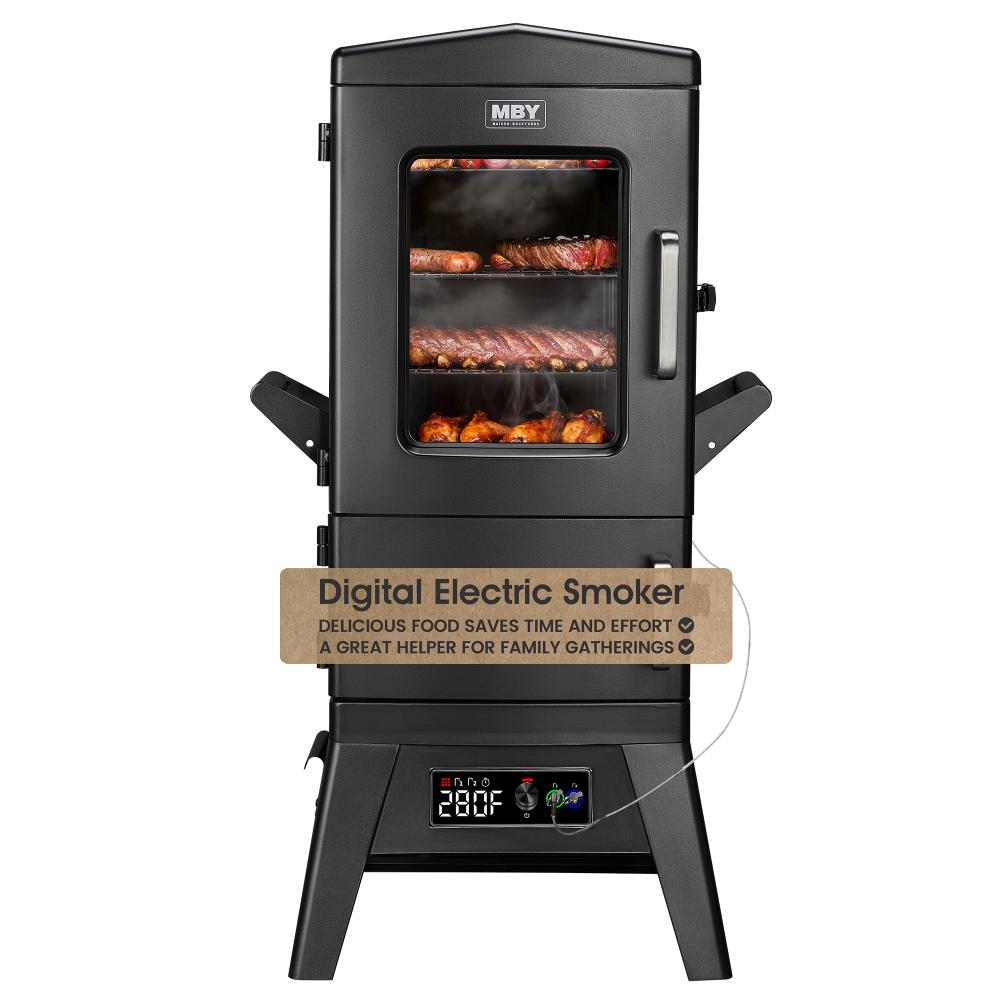 Maison Huis 40" Vertical Electric Smoker Grill, 633 Sq. In. Cooking Space, 4 Removable Racks & Meat Probe