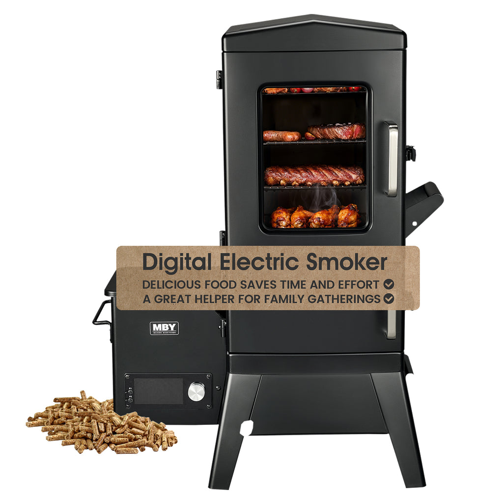 Maison Huis  Vertical Electric Pellet Smoker Grill, 616 Sq. In. Cooking Space, LED Temperature Control, Meat Probe & 4 Racks