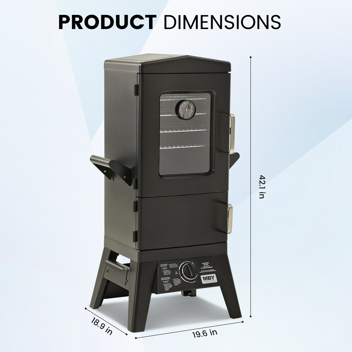 Maison Huis Vertical Propane Gas Smoker with Cover, 4 Removable Racks, Adjustable Temperature Control, Outdoor BBQ Smoker