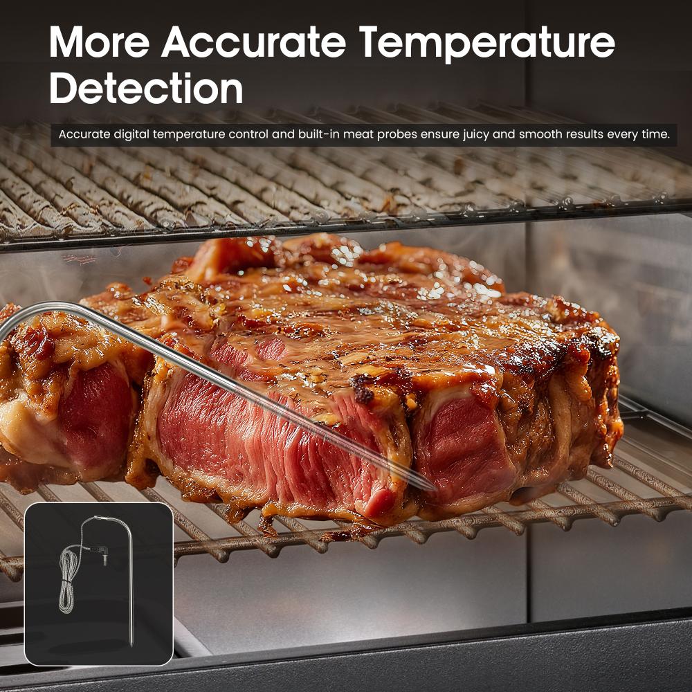 Maison Huis 40" Vertical Electric Smoker Grill, 633 Sq. In. Cooking Space, 4 Removable Racks & Meat Probe