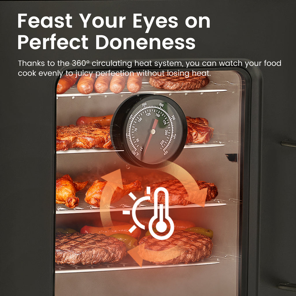 Maison Huis Vertical Propane Gas Smoker with Cover, 4 Removable Racks, Adjustable Temperature Control, Outdoor BBQ Smoker