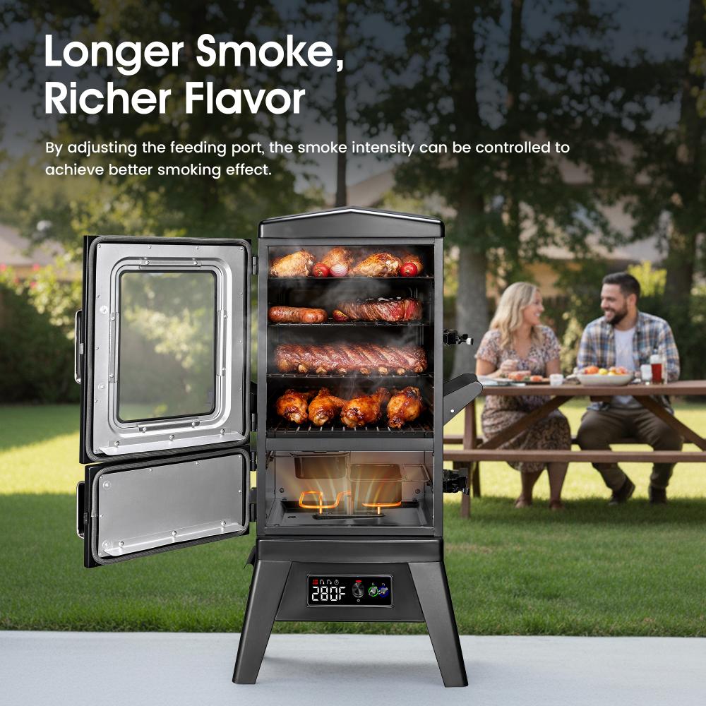 Maison Huis 40" Vertical Electric Smoker Grill, 633 Sq. In. Cooking Space, 4 Removable Racks & Meat Probe
