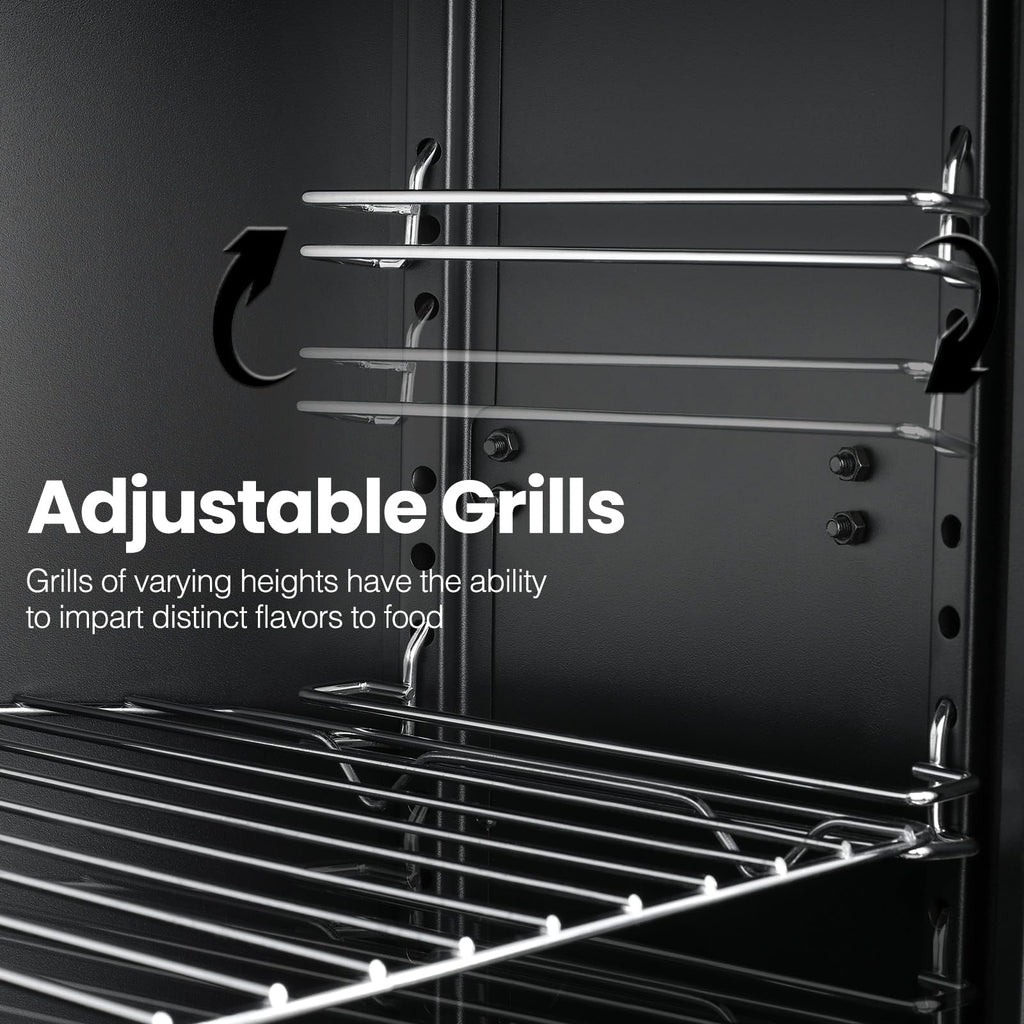 Maison Huis Vertical Propane Gas Smoker with Cover, Outdoor BBQ Smoker Grill with 3 Removable Racks, Wood Chip Box & Water Pan